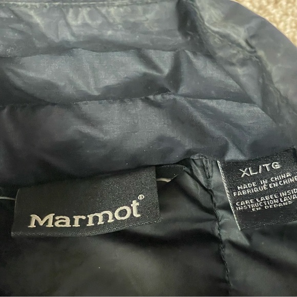 Marmot Jacket Mens XL Black 700 Down Fill Quilted Puffer Warm Lightweight R1 - Picture 12 of 13